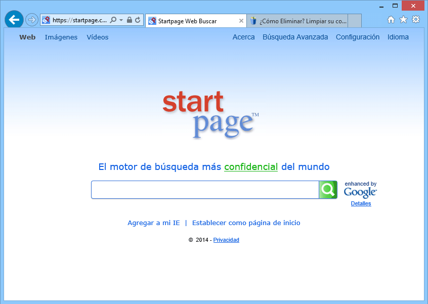eliminar startpage