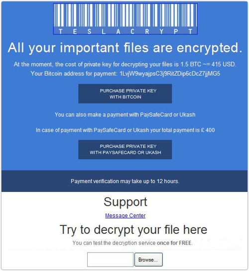 teslacrypt ransomware