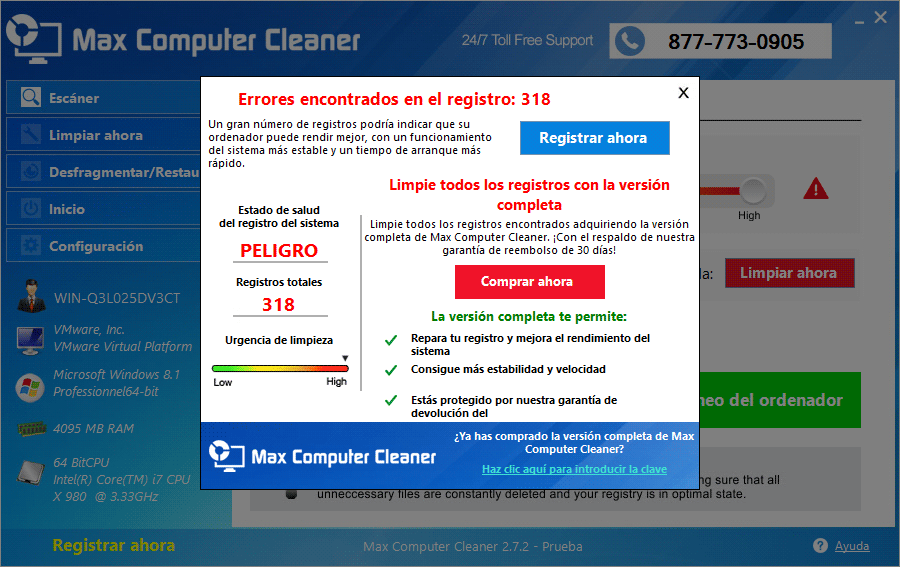 eliminar max computer cleaner-scareware